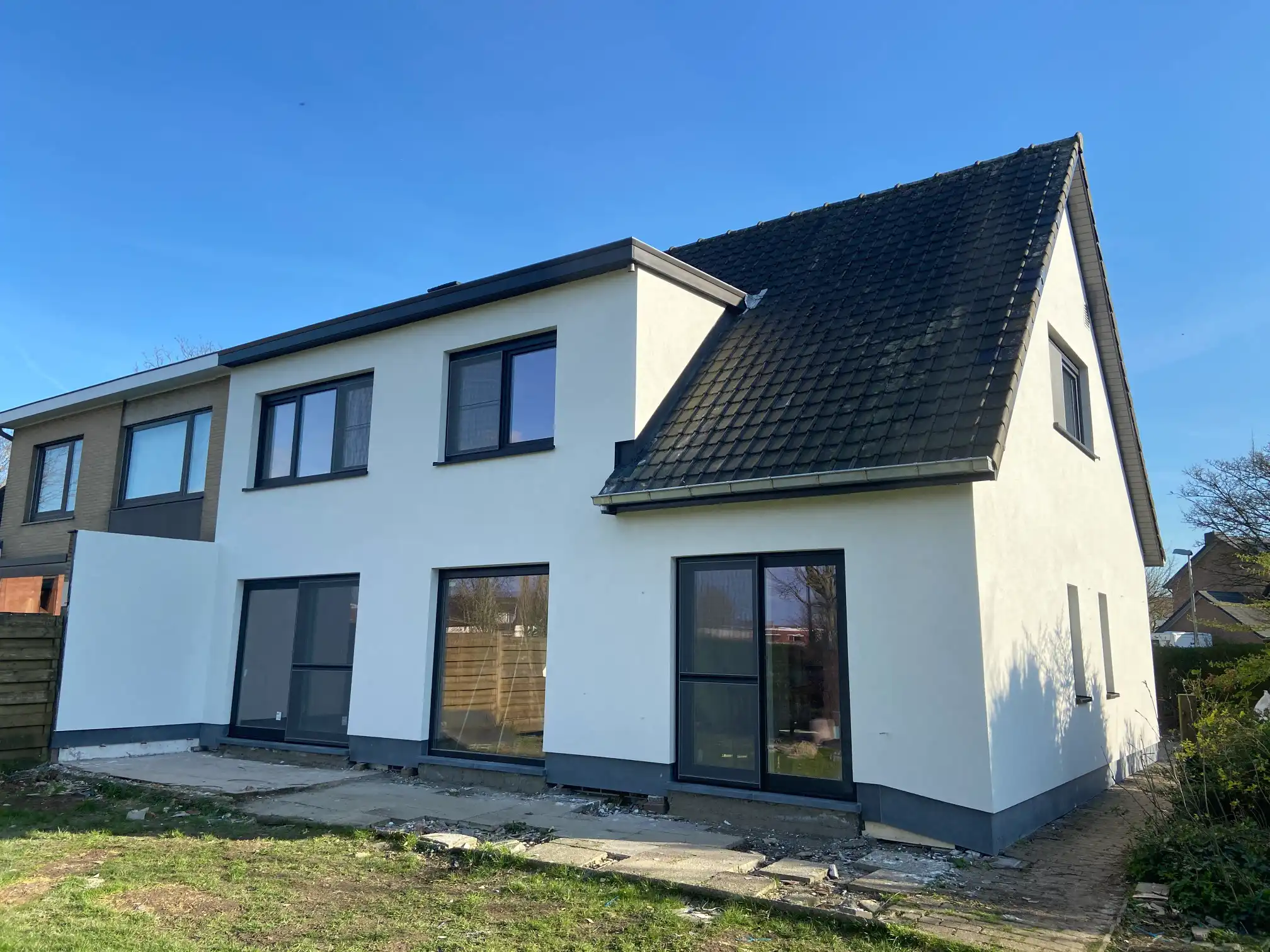 gevel met gevelbepleistering