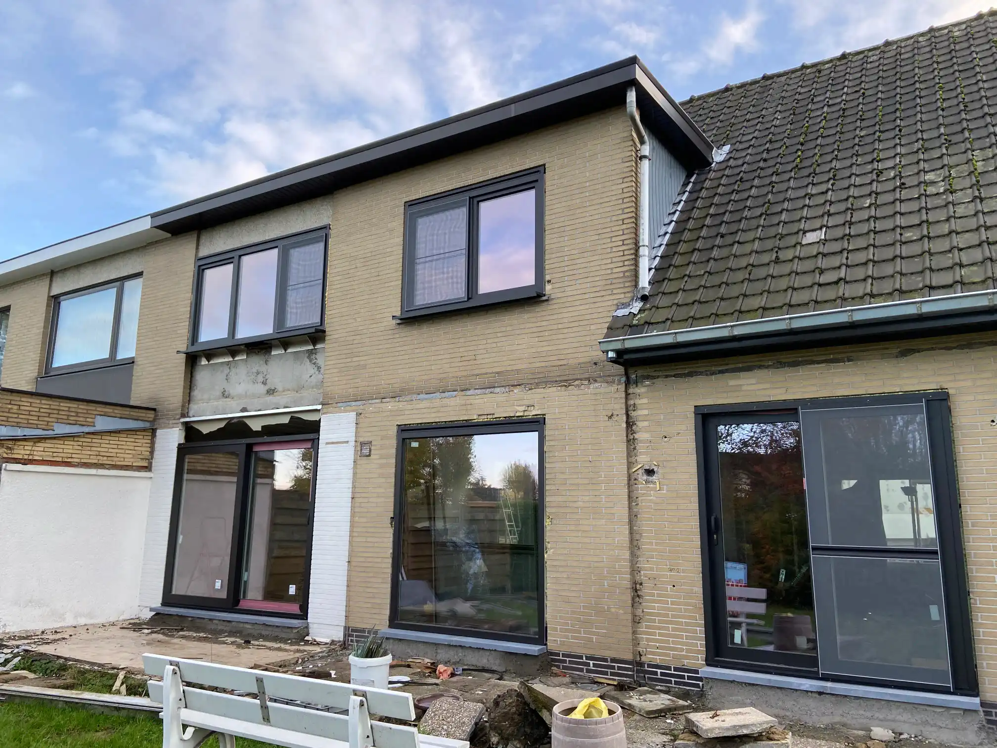 gevel zonder gevelbepleistering